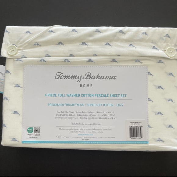 Tommy Bahama Blue and White Marlin Nautical Sheet Set NWT - Picture 2 of 4